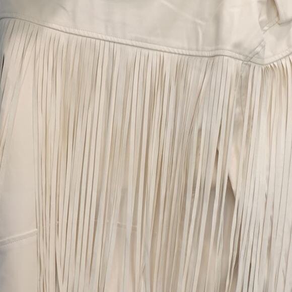 MAIN STRIP CREAM FRINGED SHORT CROP JACKET Boho WOMANS Large - Picture 8 of 11